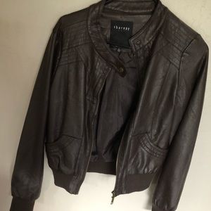 Brown leather jacket